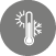 Termometro con simboli di sole e fiocco di neve che rappresentano temperature calde e fredde su sfondo grigio. Descrizione generata da AI