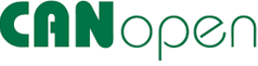 Il logo presenta la scritta “CANopen" con le lettere "CAN" in grassetto verde scuro e "open" in carattere sottile e stilizzato dello stesso colore. Descrizione generata da AI