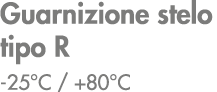 Guarnizione stelo tipo R 25°C / +80°C