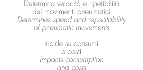 Determina velocit e ripetibilit  dei movimenti pneumatici Determines speed and repeatability of pneumatic movements ...