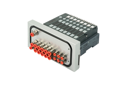 Solenoid valve islands for Splash area, Series HDM, EB 80, from 4 to 12 solenoid valves