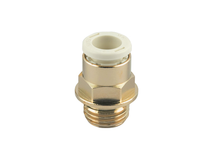 Automatic fittings in unleaded brass Series F-NSF PLUS, tubes from &oslash; 4 to 10 mm, threads from M5 to 1/2&rdquo;